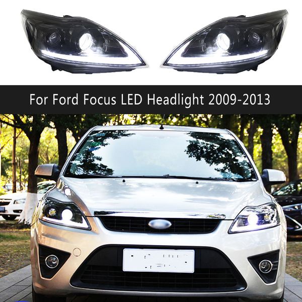 Ricambi Auto Lampada Frontale Per Ford Focus Faro A LED 09-13 DRL Luce di Marcia Diurna Streamer Indicatore di Direzione Accessori Auto