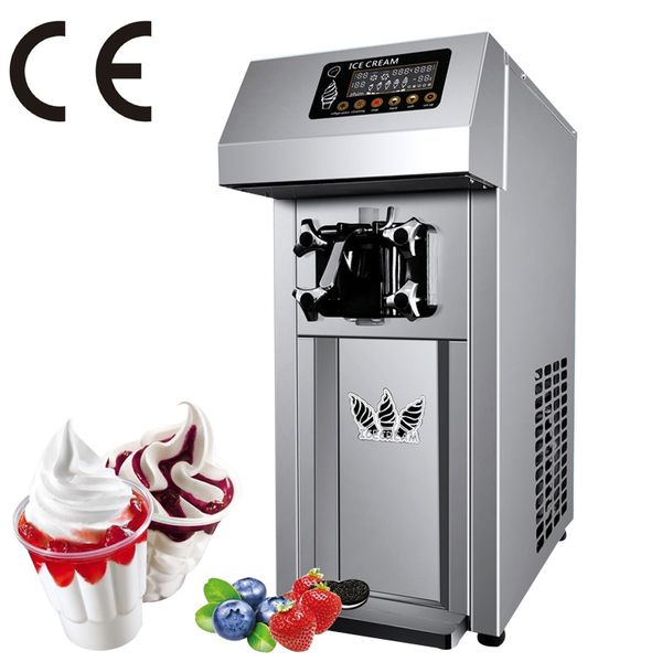 Macchina per gelato soft in acciaio inossidabile Macchina per gelato desktop a testa singola ad alto rendimento Distributore automatico di coni dolci completamente automatico