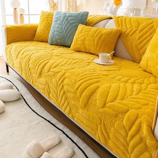 Cadeira cobre engrossar jacquard sofá tapete para sala de estar curto pelúcia toalha quente antiderrapante universal l em forma de sofá slipcovers decoração de casa