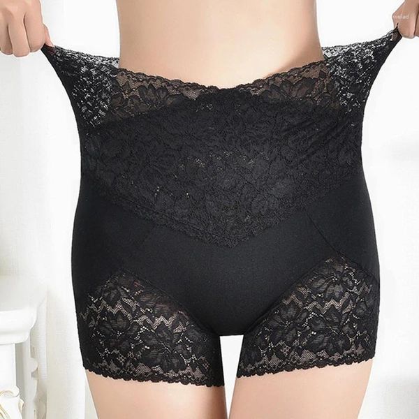 Mulheres cintura alta elevador nádega sem costura rendas corpo shaper roupa interior calças de emagrecimento moldar shorts barriga controle calcinha