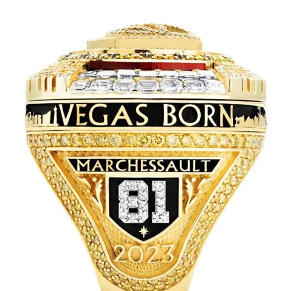 Mit Seitensteinen 2022 2023 Golden Knights Stanley Cup Team Champions Championship Ring Holz-Displaybox Souvenir Männer Fan-Geschenk C Drop Ote2U