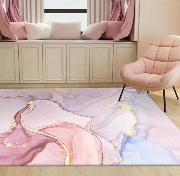 Teppiche für modernes Wohnzimmer, abstrakte Fantasie, rosa Aquarell-Teppiche, Schlafzimmer, Flur, Haus, dekorieren, rutschfeste Matten, nordische Fußmatten2576539