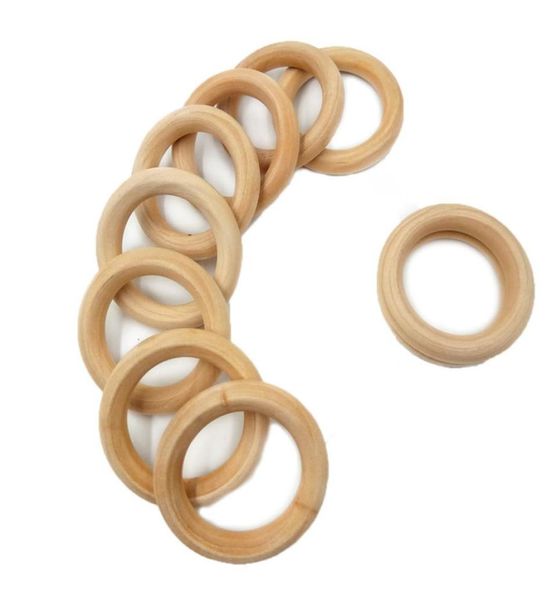 50pcs 50 mm Qualität Naturholz Zahnen Perlen Holzring Kinder Kinder DIY -Holzschmuck Herstellung Handwerk Armband Halskette 52081482