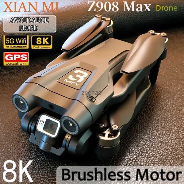 Drones para xiao mi z908 max drone motor sem escova 8k gps profissional duplo hd fotografia aérea fpv quadrotor para evitar obstáculos