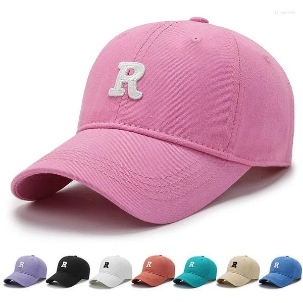 Ball Caps весенняя осень мужчины женщины вышитые буквы R Baseball Cap Cool Hip Hop Sun Hat Fashion Audlt Casual Outdoor Snapback Sport