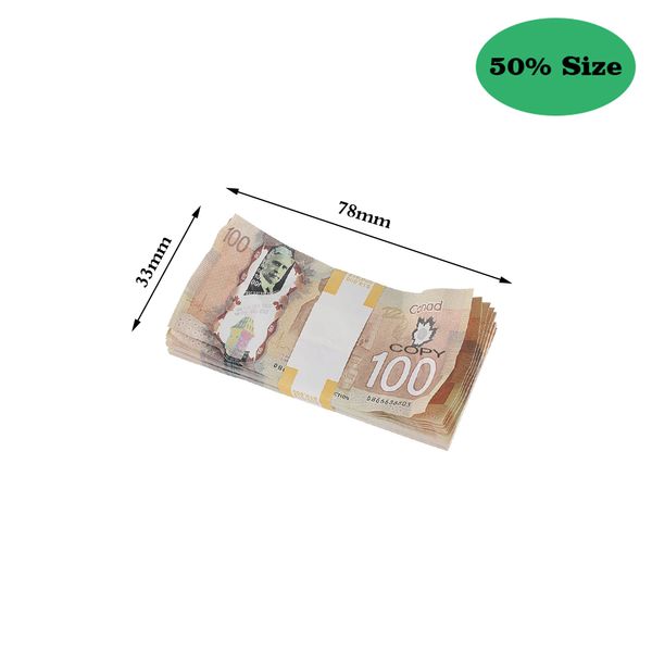 50% dimensione invecchiato Prop denaro dollaro canadese copia falsa film denaro Cad canadesi anni '50 formazione banconote stampa completa realistica per Tiktok Video Film