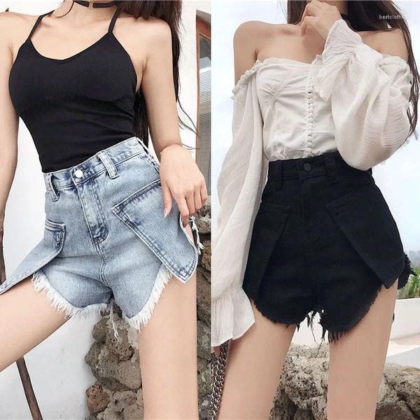 Frauen Shorts 2024 Womens Sommer Hohe Taille Denim Jeans Frauen Kurze Femme Push Up Skinny Slim Whit Gürtel