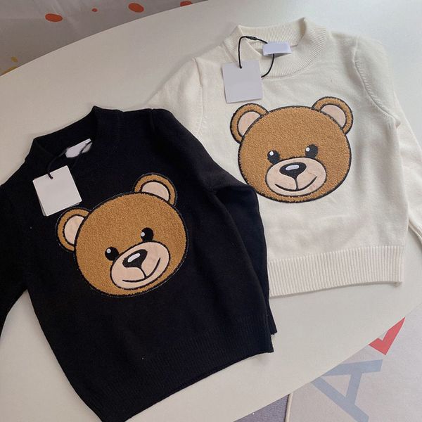 Çocuk Tasarımcılar Kazak Kış Sıcak Sweaters Çocuk Kızları Giysileri Erkek Hoodies Çocuklar Lüks Uzun Kollu Bebek Karikatür Ayı Sweatshirts Esskids CXD2401125-6