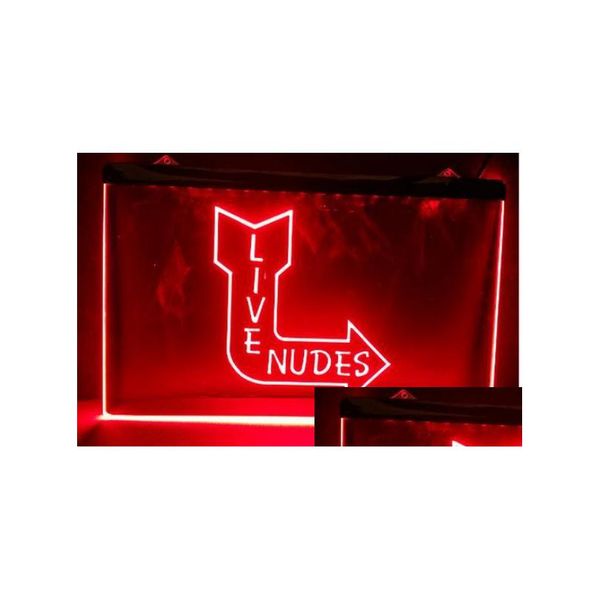 LED-Leuchtreklame Live Nudes Sexy Lady Night Bar Bier Pub Club 3D-Schilder Home Decor Shop Crafts Drop Delivery Lights Beleuchtung Urlaub Dh3Te