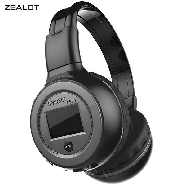 Cuffie ZEALOT B570 Cuffie wireless con riduzione del rumore Auricolare Bluetooth Stereo pieghevole Cuffie sportive con microfono LED Scheda TF, AUX