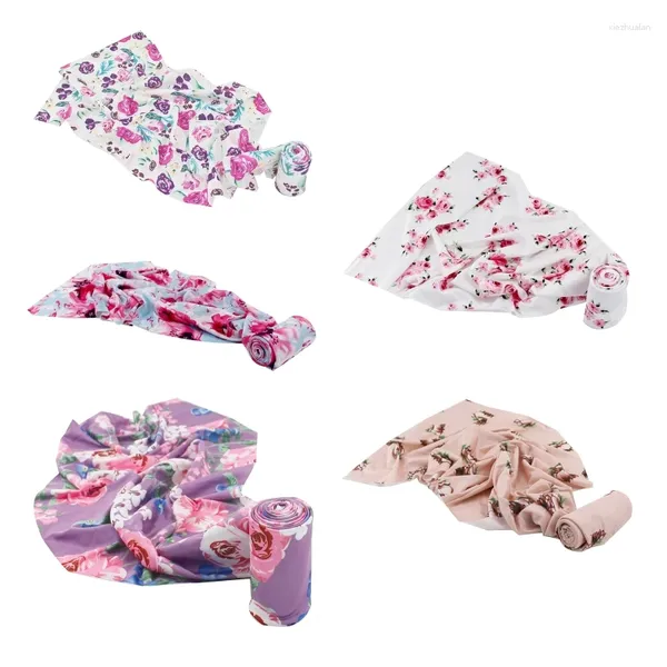 Cobertores cobertor de bebê toalha nascido envoltório swaddle flor padrão swaddling