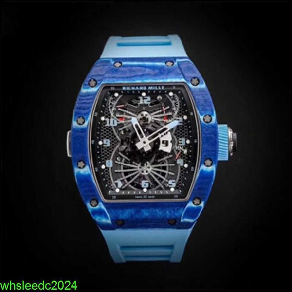 RichardMiler RM022 Мужские часы Механические механические часы с турбийоном 45x38,9 мм Синие NTPT Tourbillon HB S4