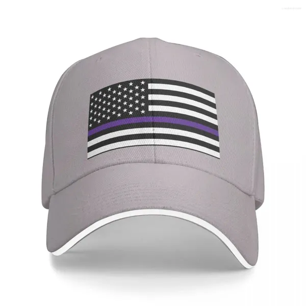 Ballkappen, amerikanische Flagge – dünne violette Linie, Baseballkappe, Herren-Luxus-Rugby-Marken-Trucker-Hüte für Männer und Frauen