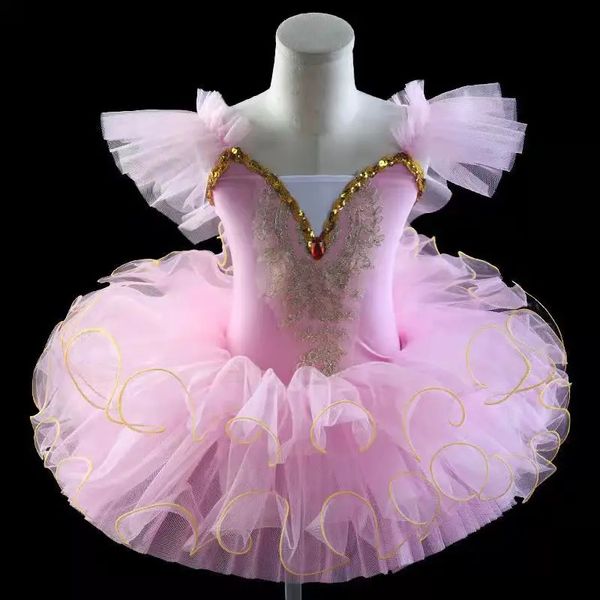 Профессиональная балетная пачка для девочек, сине-розовая тарелка, блинная пачка, вечернее платье балерины для взрослых, женщин, детей, костюм для балета 240111