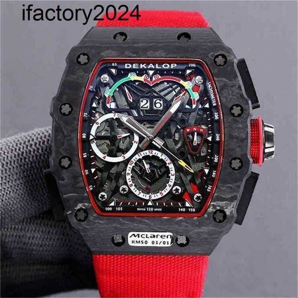 Jf RichdsMers Watch Factory Superclone fábrica Tourbillon Top Quality vermelho preto tecnologia barril é o mais caro rm011Mesa de fibra de carbono