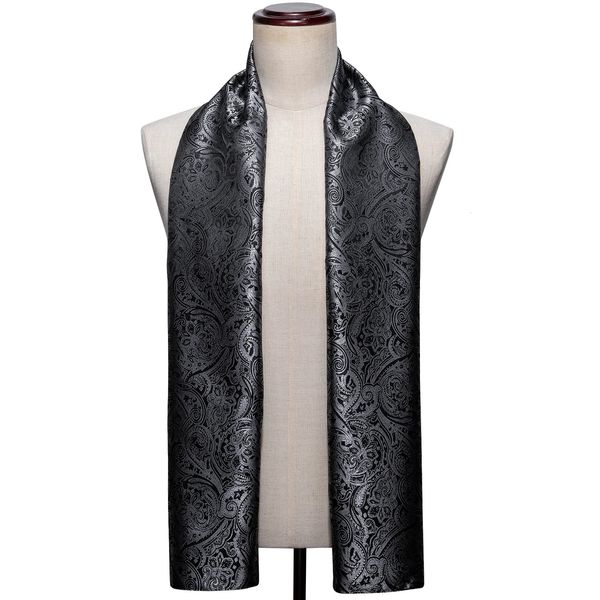 Moda lenço de seda luxo banda designer masculino feminino preto paisley xale bandanna flulard silenciador pashmina barry. Wang A-1022 240111