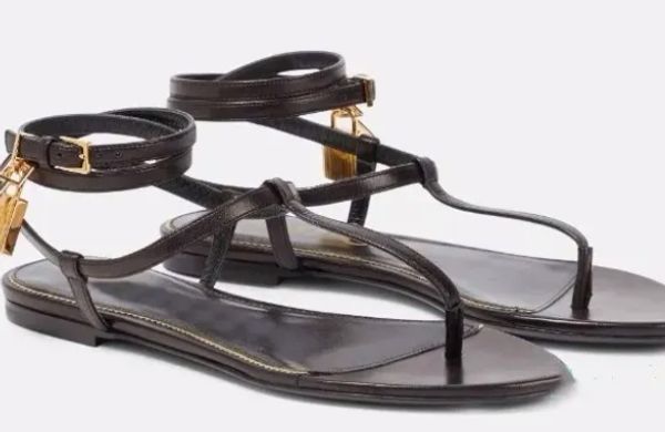 Sommer Design Vorhängeschloss Sandalen Schuhe Crisscross Knöchelriemen Komfort Flats Leder Schwarz Nude