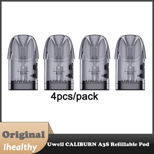 Uwell Caliburn A3S Pod 0,8ohm/1,0ohm Cartuccia da 2 ml per Caliburn A3S Kit 4 pezzi per confezione