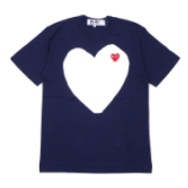 Designer TEE Com Des Garcons PLAY HEART LOGO PRINT T-SHIRT TEE MARINEBLAU Unisex Japan Beste Qualität EURO-Größe