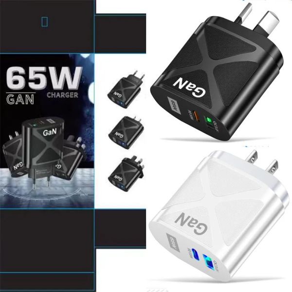 65W GaN Schnellladeadapter für Laptop Air Pro Typ C PD Schnellladegerät für iPhone 14 13 Huawei Xiaomi USB GaN Universal Reiseadapter ZZ