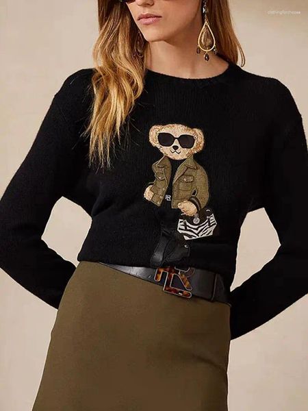 Kadın Sweaters Unisex Teddy Bear Cashmere Sweater Sonbahar ve Kış üst düzey rahat rahat yuvarlak boyun uzun kollu spor gömlek
