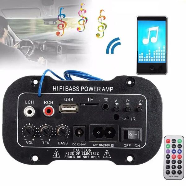 Аксессуары Bluetooth-совместимый аудиоусилитель 2,1, плата 220 В, Hi-Fi басовый усилитель мощности, USB FM-радио, TF-плеер, сабвуфер, автомобильные усилители мощности