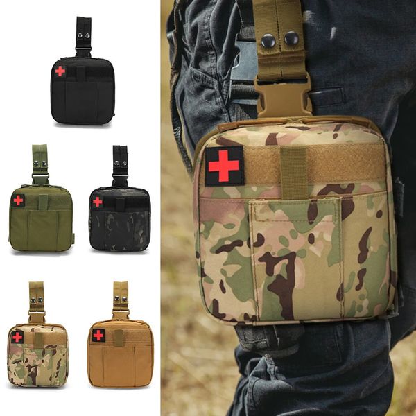 Borsa per kit tattico Kit di pronto soccorso Custodia per gamba a caduta Molle Confezione per coscia militare per posto di lavoro all'aperto Escursionismo in campeggio EDC 240111