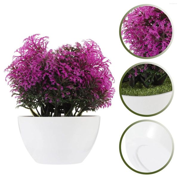 Fiori decorativi Piante in vaso finte Artificiali per la decorazione Finti bonsai Ornamenti verdi Viola negli ornamenti
