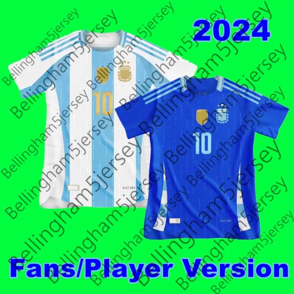 2024 MESSIS Argentinien Heim-Auswärtstrikot J.ALVAREZ Fußballtrikots DI MARIA DYBALA MARTINEZ MAC ALLISTER E.FERNANDEZ MARADONA Männer Kinder Fans Pla