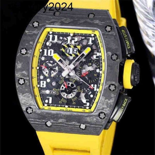 Jf RichdsMers Watch Factory Superclone Luxo masculino Mecânica Tamanho masculino 40x50x16mm Rm1103 Rm011 com movimento de máquina de cronometragem totalmente 7750 Ntpt carbono