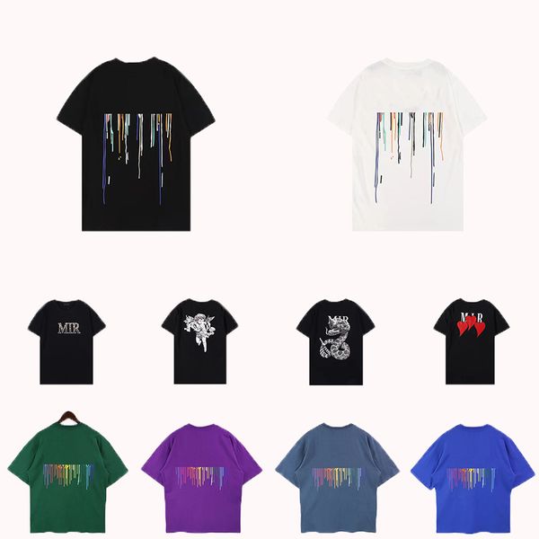 24SS Tasarımcı Erkek Tişörtleri Kadın Amirler Baskılı Moda Man Tişört Sıradan Tees Kısa Kollu Lüks Hip Hop Sokak Giyim Tshirts Avrupa Boyutu S-XXL