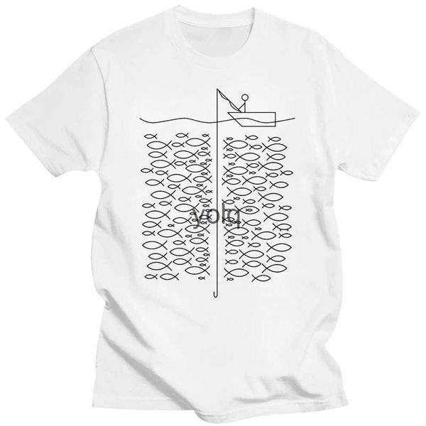 Мужские футболки Рыбак Забавный рыбак на лодке Мужская футболка Новая мода 2018 года Летняя круглая мужская футболка с принтом Дешевая цена Топ Teeyolq