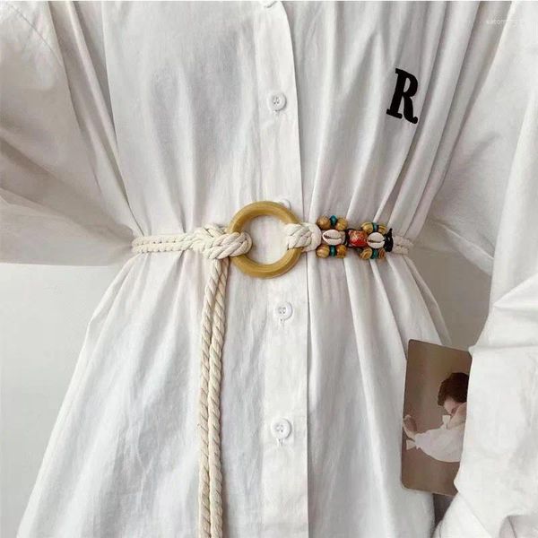 Cintos Moda Y2K Bohemian Cinto Étnico Verão Cintura Corda Corrente Feminina Vestido Decorativo Calças Saia Cintura
