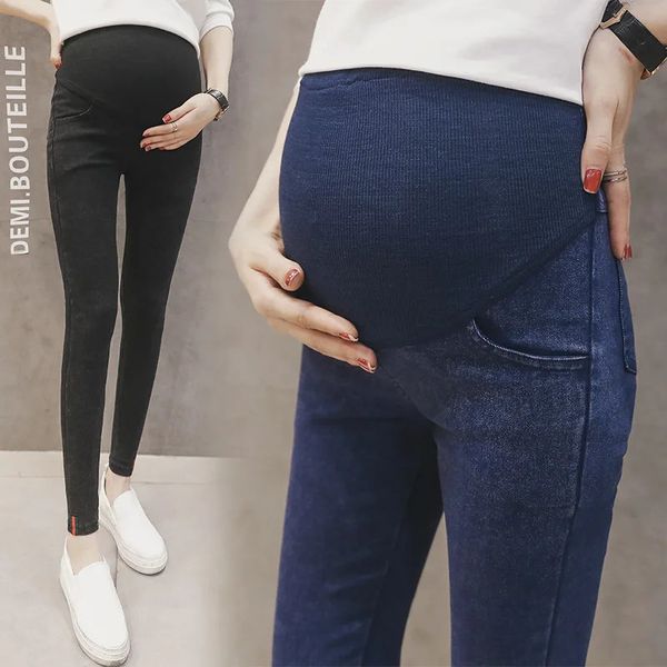 Skinny Maternidade Jeans Roupas para Gravidez Mulheres Grávidas Stretch Denim Calças Leggings Mãe Roupas Calças Primavera 240111