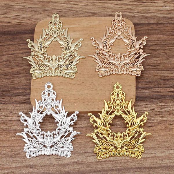 Haarspangen, 10 Stück, 63–73 mm, Metall, filigrane Blumen-Tiaras, antike Haarbekleidung, Braut-Kopfbedeckung, DIY-Schmuckzubehör