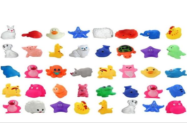 giocattolo per animali da bagno per bambini Piscina divertente Riproduzione di suoni Giocattolo infantile Mini gomma educativa anatra rana cane suono Toys7038411