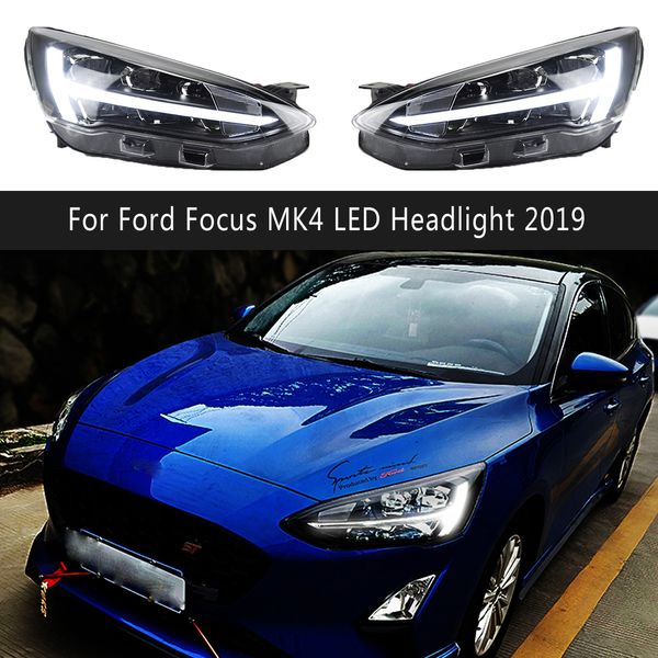 Gündüz Koşu Işığı Dinamik Salel Sinyal Göstergesi Melek Göz Projektörü Lens Ön Lamb Ford Focus MK4 LED Far 19