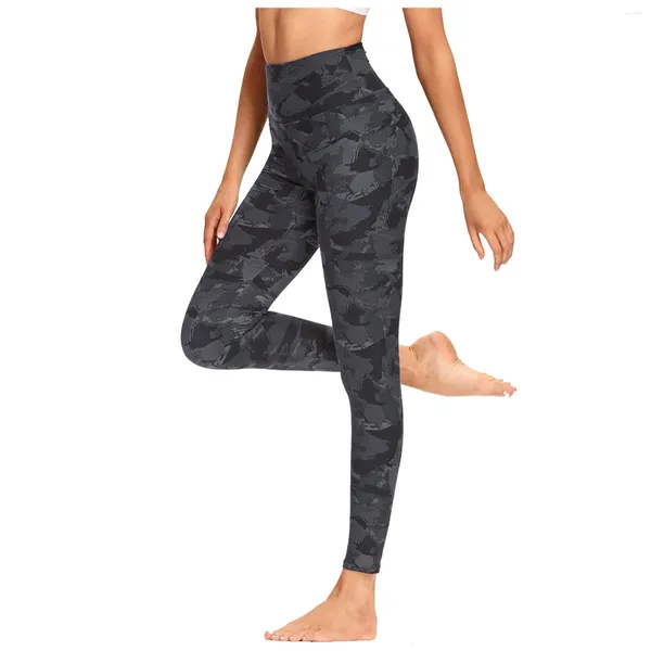 Pantaloni da donna Leggings da allenamento Vita alta Controllo della pancia Yoga Collant a compressione da palestra Sport senza cuciture Push fitness da donna