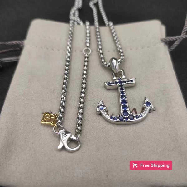 Подвесные ожерелья мужское ожерелье Dy Подвесное ожерелье Dy Jewlery Silver Retro Cross Vintage Luxury Dewelry Chains для мужчин Дизайнерский день рождения мальчики для мальчиков c hpbr