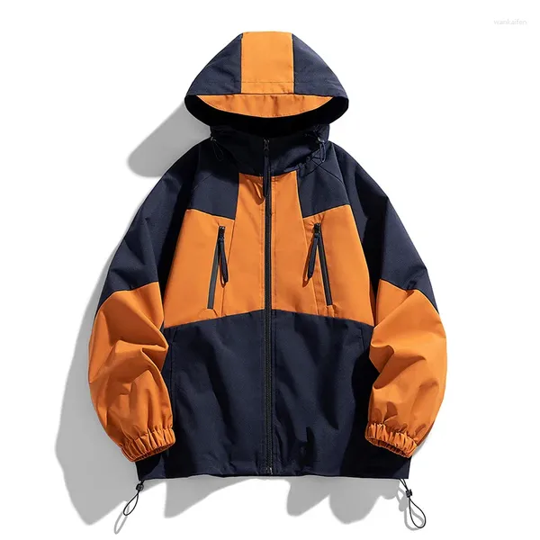 Jaquetas masculinas 2024 primavera homens streetwear jaqueta retalhos moda coreana solta masculina mulher à prova de vento casaco hiphop harajuku outerwear