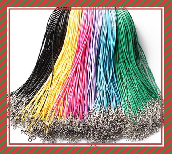 14 colori 50 cm Collana in pelle cerata Cordone perline Corda con chiusura a moschettone Collana bracciali Gioielli fai da te Risultati economici 1612119971707