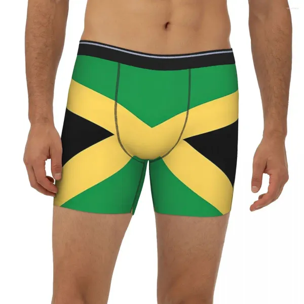 Трусы с флагом Ямайки, дышащие трусики, мужское нижнее белье, шорты с принтом, удлиненные трусы-боксеры