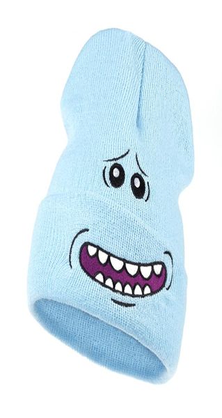 Mr Meeseeks Cappelli lavorati a maglia Cappellini invernali Anime Caldo Cartoon Bellezza Beanie Sport all'aria aperta Sci Cappelli in maglia Skullie9196871