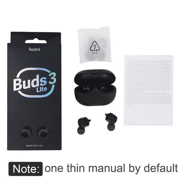 Kulaklıklar 3/6/10/20 PCS Toptan Xiaomi Redmi Buds 3 Lite Tws Bluetooth 5.2 Kulaklık Kulaklık IP54 Spor Kulaklık Ture Kablosuz AI Kontrol