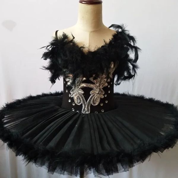 Bianco Nero Tutu Balletto Piume Lago dei Cigni Abito Donna Bambino Ragazze Tutu di balletto professionale Ballerina Abito Bambini Ragazze Abbigliamento da ballo 240111