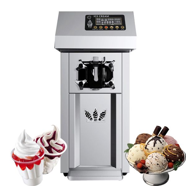 Коммерческая одноголовочная высокопроизводительная настольная машина из нержавеющей стали с ЖК-экраном, небольшая машина для мягкого мороженого