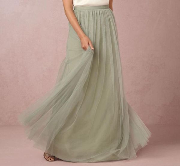 Gonna sottoveste da sposa in tulle morbido menta gonna 47quot Accessori da sposa lunghi gonna in tulle su misura crinolina per ragazze matrimonio Dres1305891