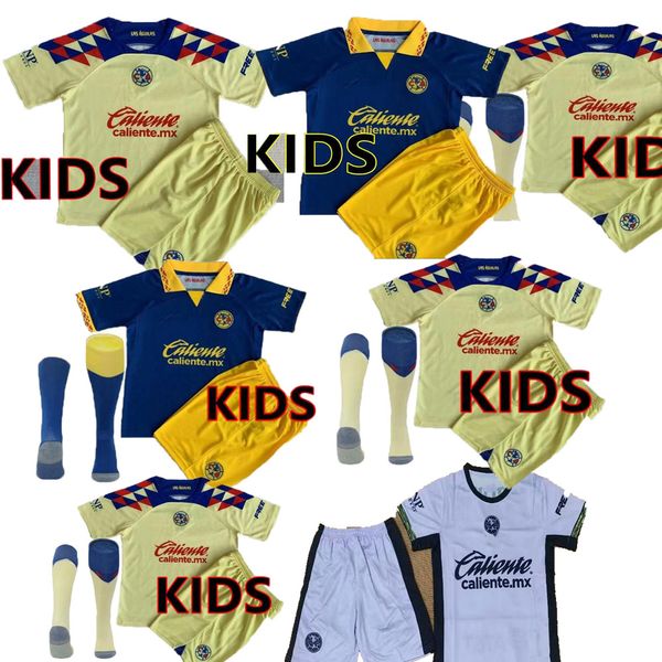 23 24 Club America Kinder-Fußballtrikots Liga MX HENRY J.QUINONES D.VALDES 3RD A.ZENDEJAS FIDALGO 2023 2024 HOME AWAY Third Maillot Fans Slim Football Shirts