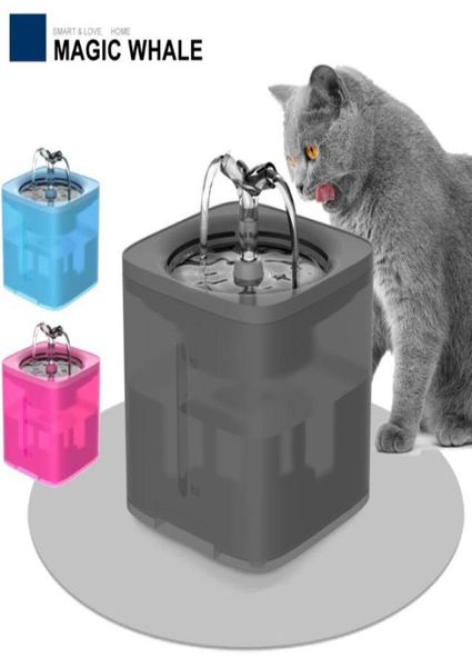 Alimentadores de tigelas para gatos 2L automático para animais de estimação fonte de água filtro dispensador alimentador inteligente para gatos tigela gatinho filhote de cachorro bebendo 5487053