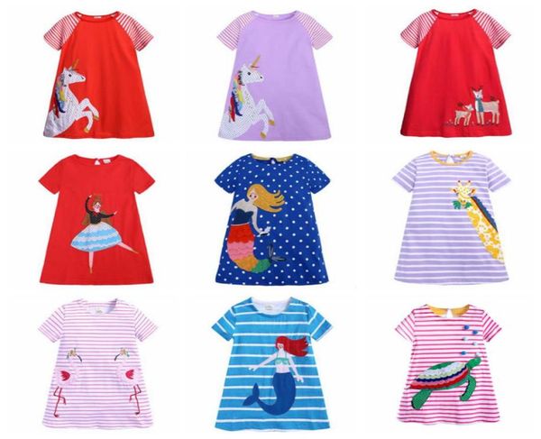 Vestiti per bambina Vestiti per ragazze con animali ricamati Abiti per bambini a maniche corte Vestito da principessa Boutique Abbigliamento estivo per bambini 15 Design3544303